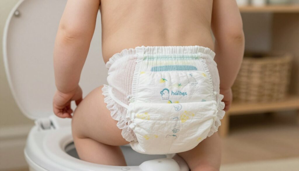 Dziecko w majteczkach treningowych