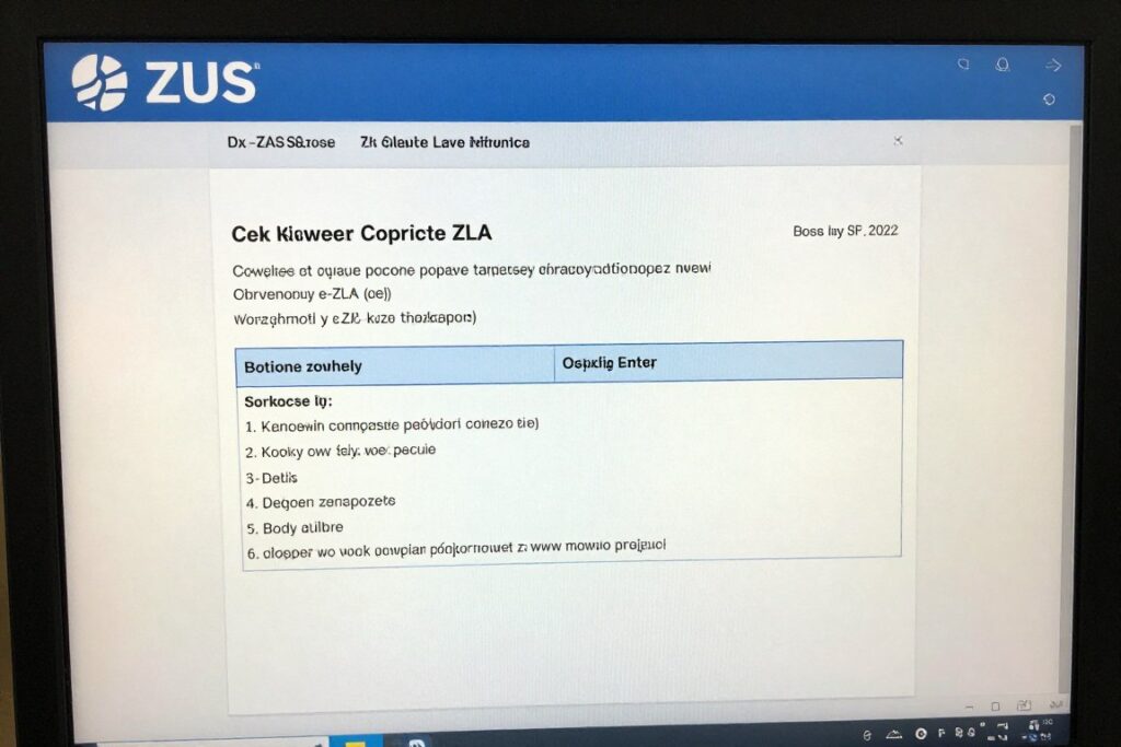 Ekran z elektronicznym zwolnieniem lekarskim ZUS Ekran z elektronicznym zwolnieniem lekarskim ZUS