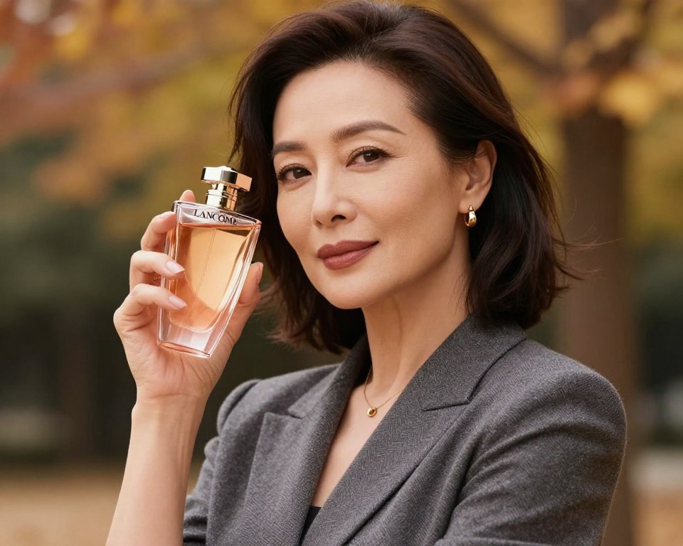 Elegancka kobieta używająca Lancome Tresor