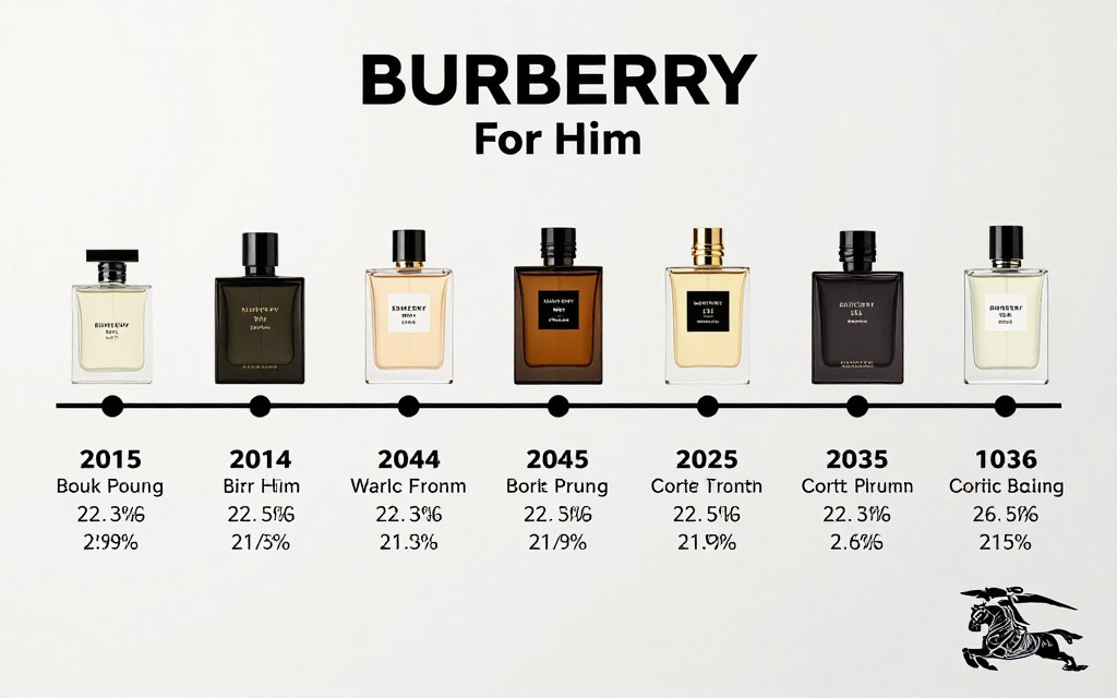 Evolution of Burberry men fragrances timeline
