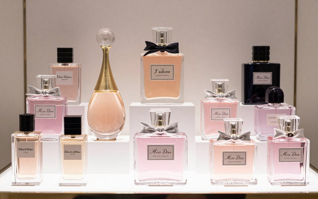 Kolekcja perfum Christian Dior różne linie produktowe
