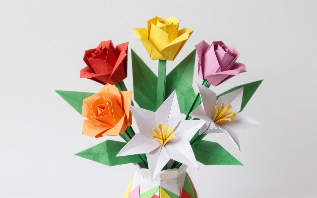 Kwiaty origami jako prezent