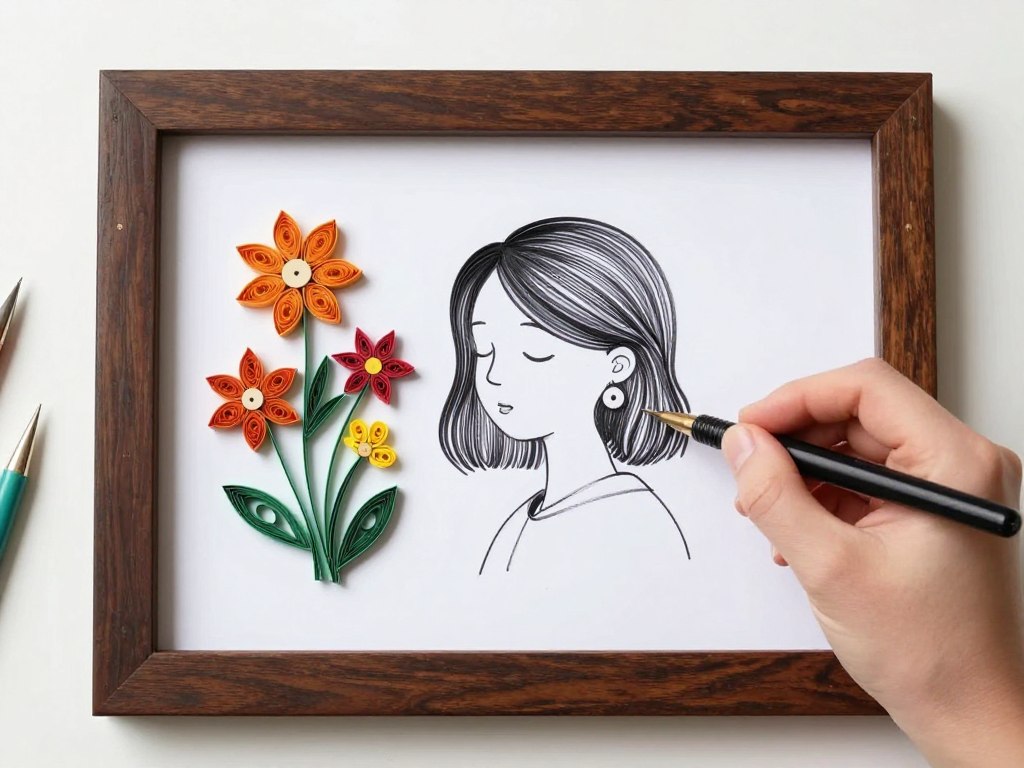 Kwiaty quilling i ilustracje