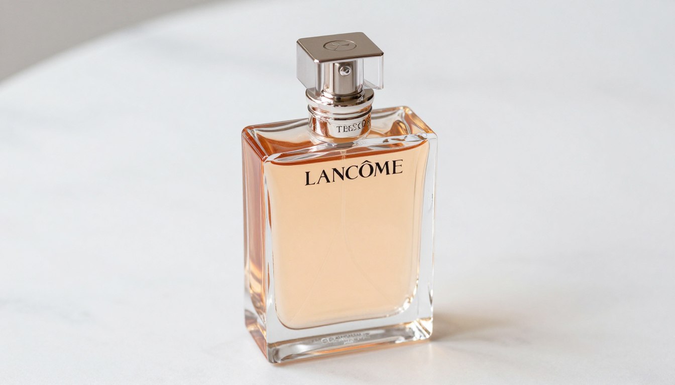 Lancome Tresor opinie - elegancki flakon perfum na jasnym tle