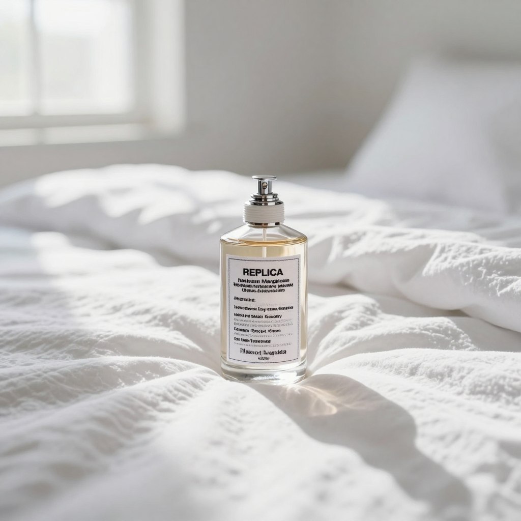Lazy Sunday Morning perfume with white bed linens Lazy Sunday Morning perfume with white bed linens