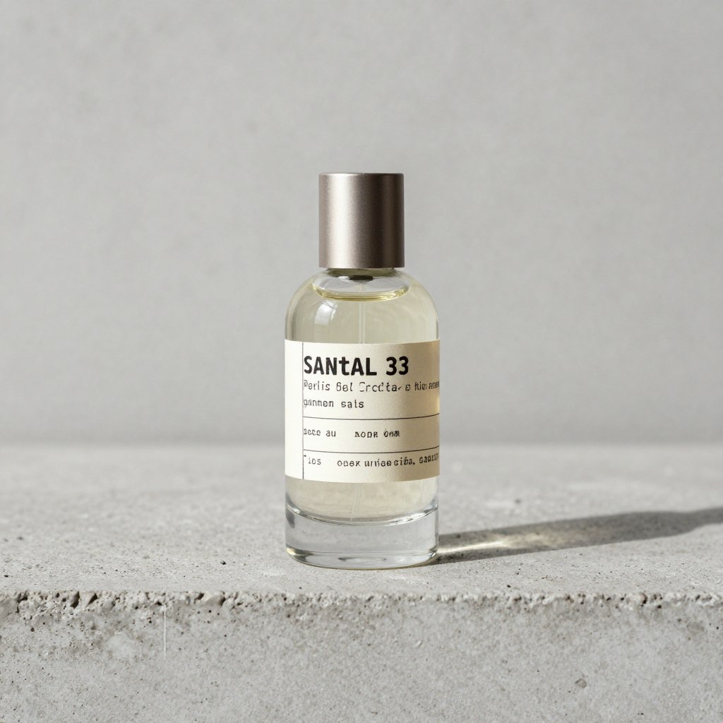 Le Labo Santal 33 perfume bottle minimalist photography Le Labo Santal 33 perfume bottle minimalist photography