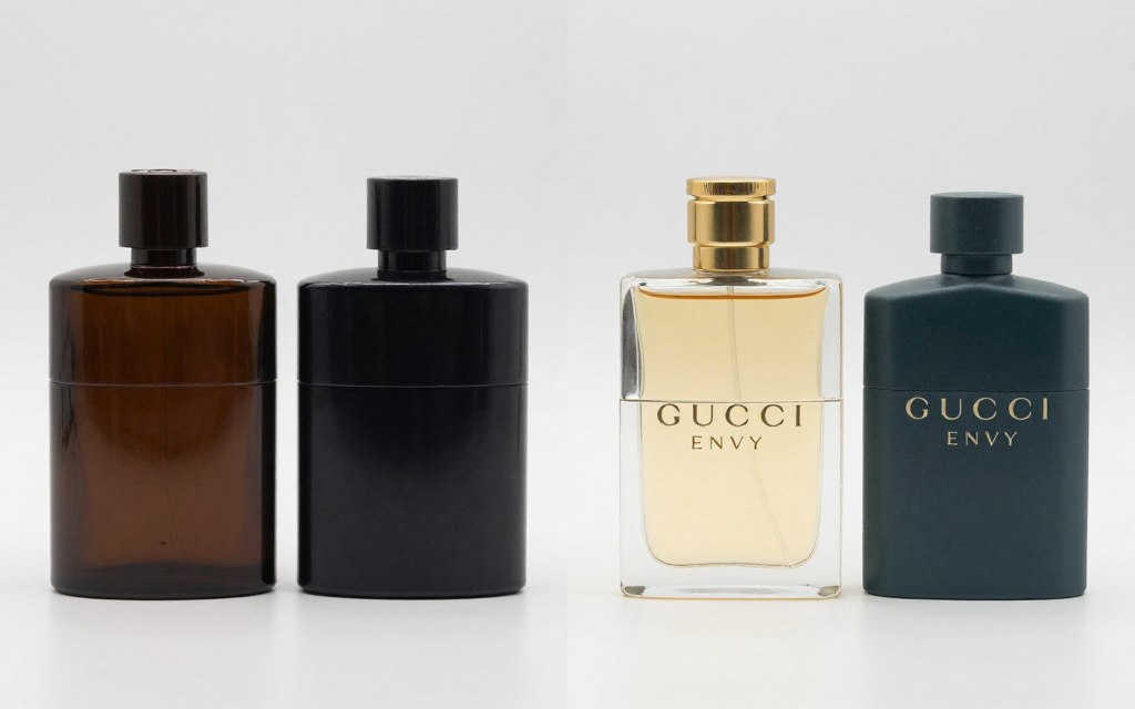 New versus used Gucci Envy bottles comparison