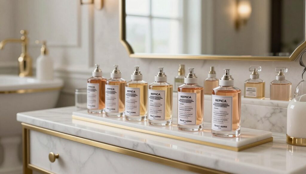 Perfume collection display with Maison Margiela Replica line Perfume collection display with Maison Margiela Replica line