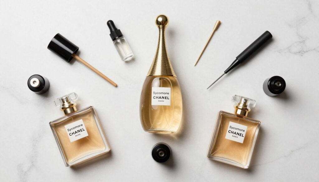 Perfume layering concept with multiple Chanel fragrances