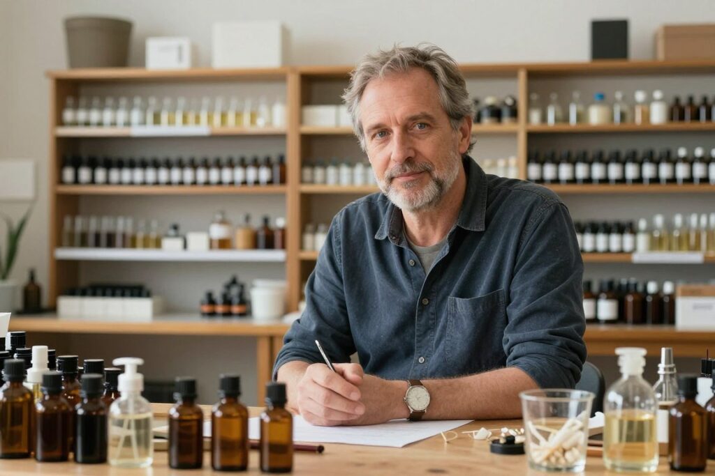 Pierre Montale - twórca marki Montale w swoim warsztacie perfumeryjnym
