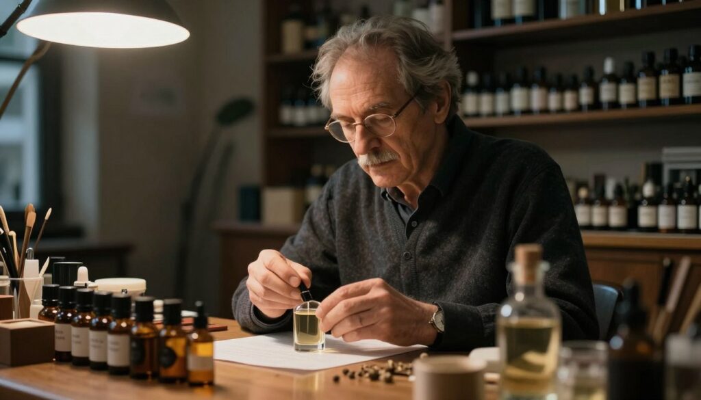 Pierre Montale w swoim atelier perfumeryjnym w Paryżu