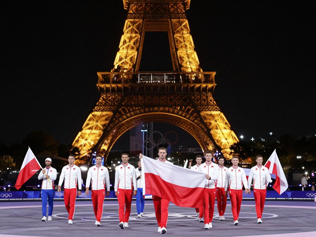 Polscy olimpijczycy podczas ceremonii otwarcia Paryż