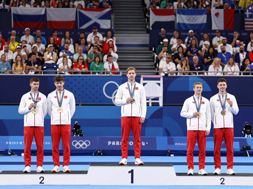 Polscy olimpijczycy z medalami na podium Paryż 2024