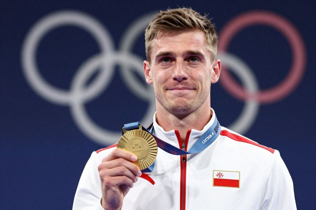 Polski złoty medalista olimpijski portret indywidualny