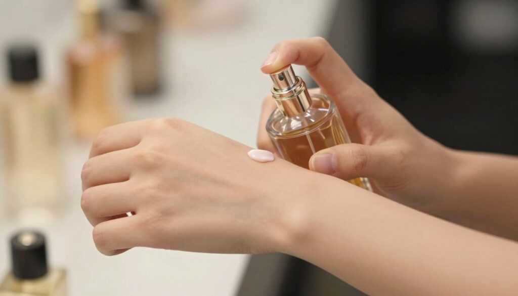 Prawidłowa aplikacja perfum Dior Feve Delicieuse na nadgarstek