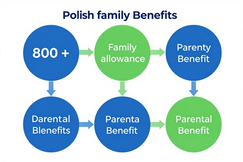 Schemat łączenia różnych świadczeń rodzinnych Schemat łączenia różnych świadczeń rodzinnych