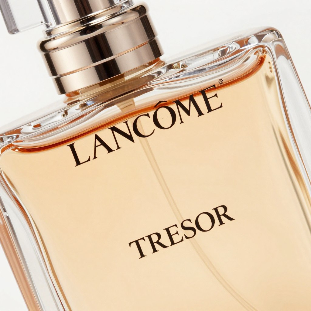 Szczegół flakonu Lancome Tresor z widocznym logo