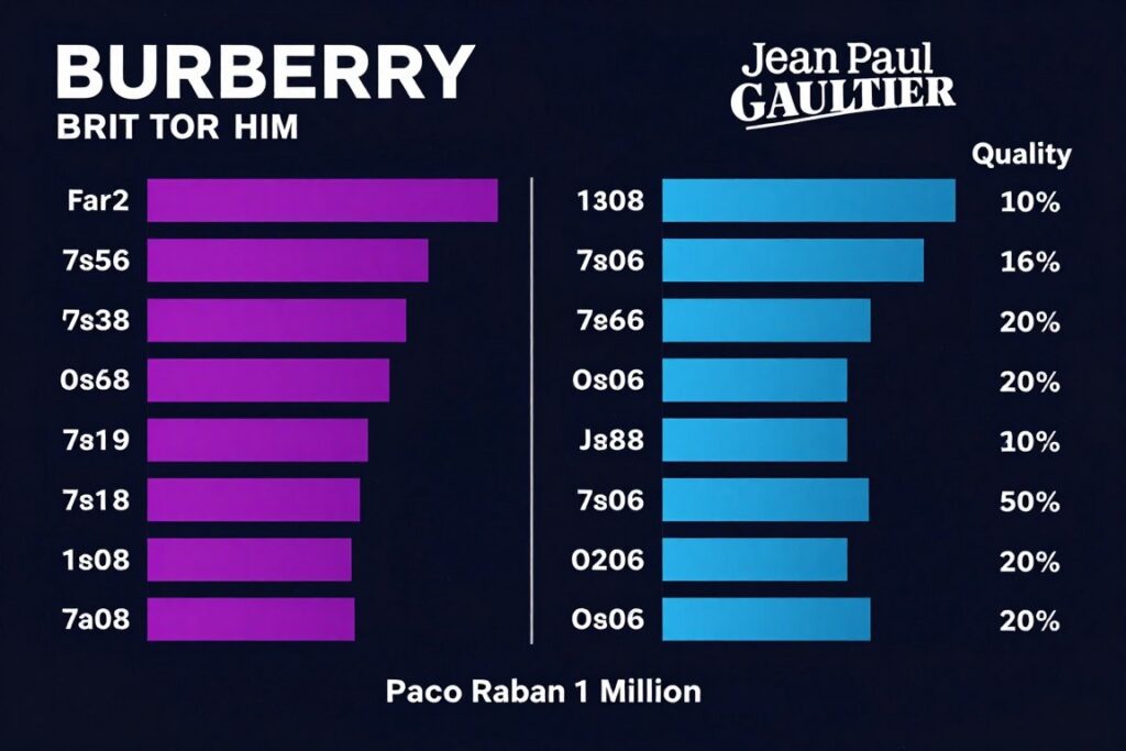 Value comparison of Burberry Brit for Him with competitors