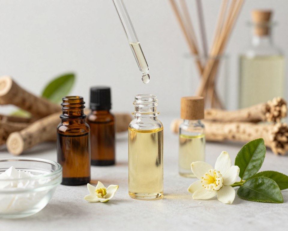 Various perfume ingredients for layering with vetiver