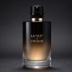 YSL La Nuit de L'Homme butelka perfum na ciemnym tle
