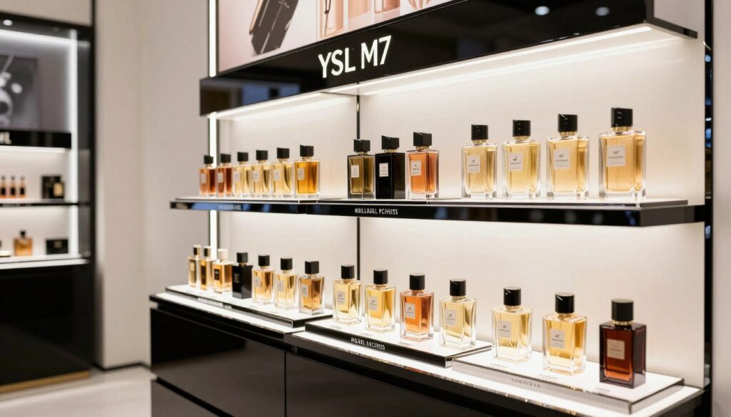 YSL M7 perfume in Polish perfumery store display