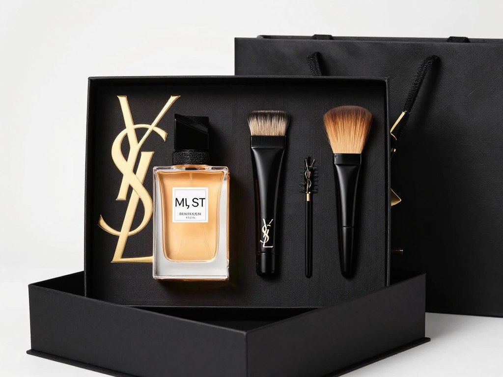 YSL gift set with perfume and cosmetics