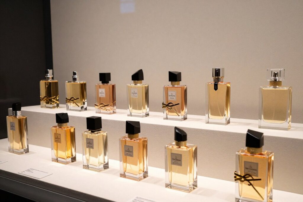 YSL iconic perfume bottles collection vintage and modern