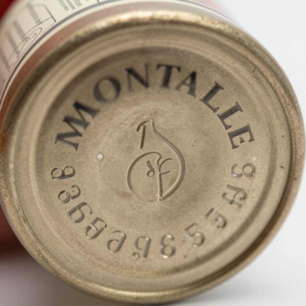 Zbliżenie na batch code oryginalnych perfum Montale