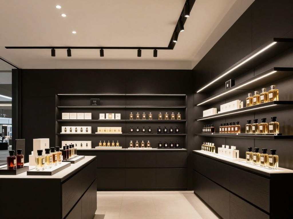 butik z niszowymi perfumami eleganckie wnętrze butik z niszowymi perfumami eleganckie wnętrze