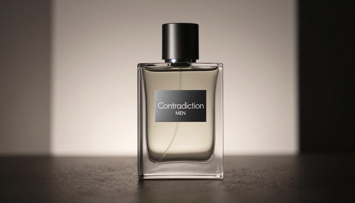 calvin klein contradiction męskie flacon perfum na eleganckim tle