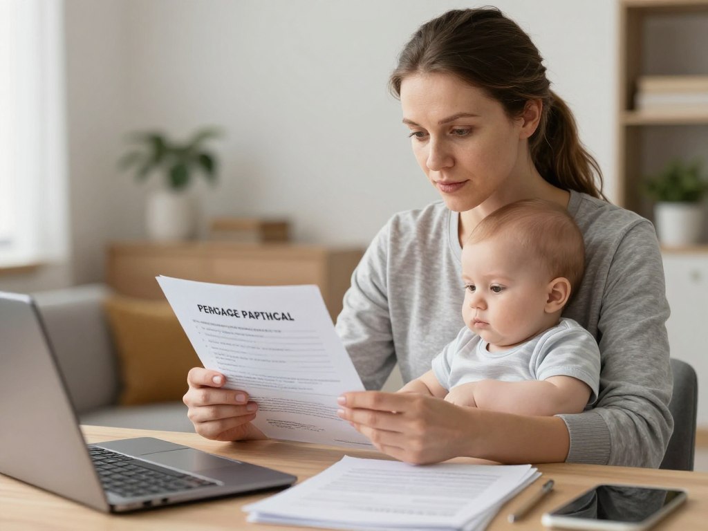 czy urodzenie dziecka wlicza się do lat pracy - matka z dzieckiem przeglądająca dokumenty czy urodzenie dziecka wlicza się do lat pracy - matka z dzieckiem przeglądająca dokumenty