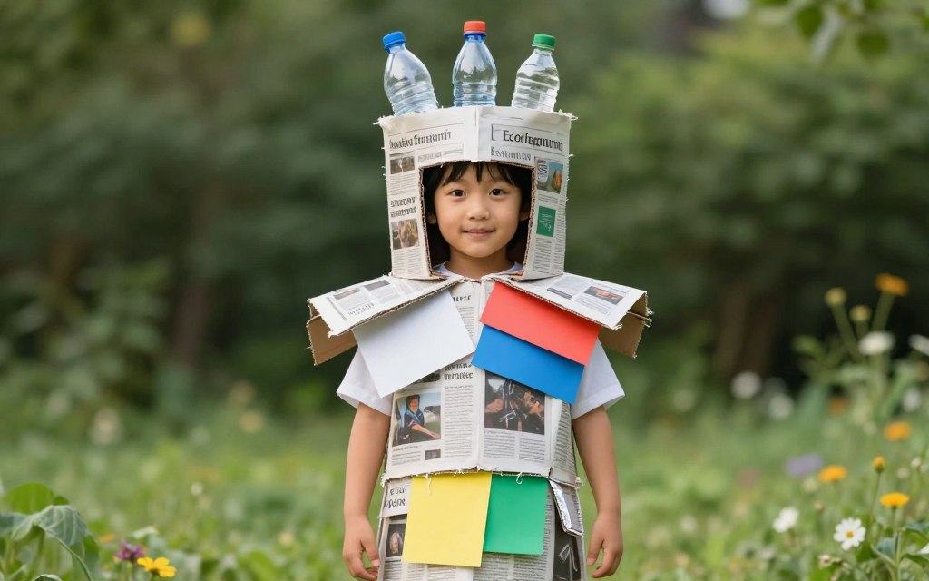 ekologiczne przebranie z materiałów z recyklingu