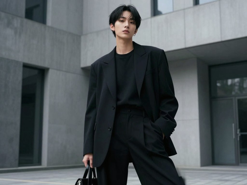 elegancka osoba w minimalistycznym stylu Comme des Garcons elegancka osoba w minimalistycznym stylu Comme des Garcons