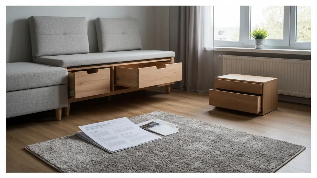 Kobieta odkrywająca swój styl ubierania - stylowe zestawienia ubrań na wieszakach i mood board z inspiracjami modowymi