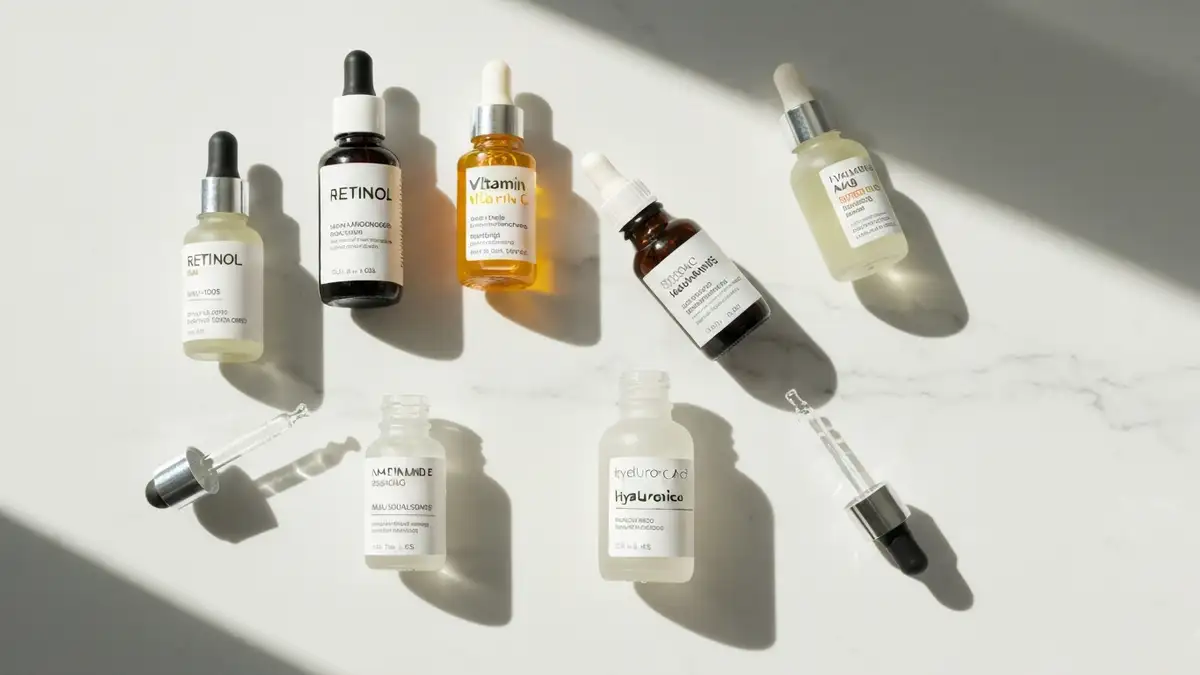 Tabela łączenia składników aktywnych w pielęgnacji twarzy - retinol, witamina C, niacynamid, kwasy AHA BHA
