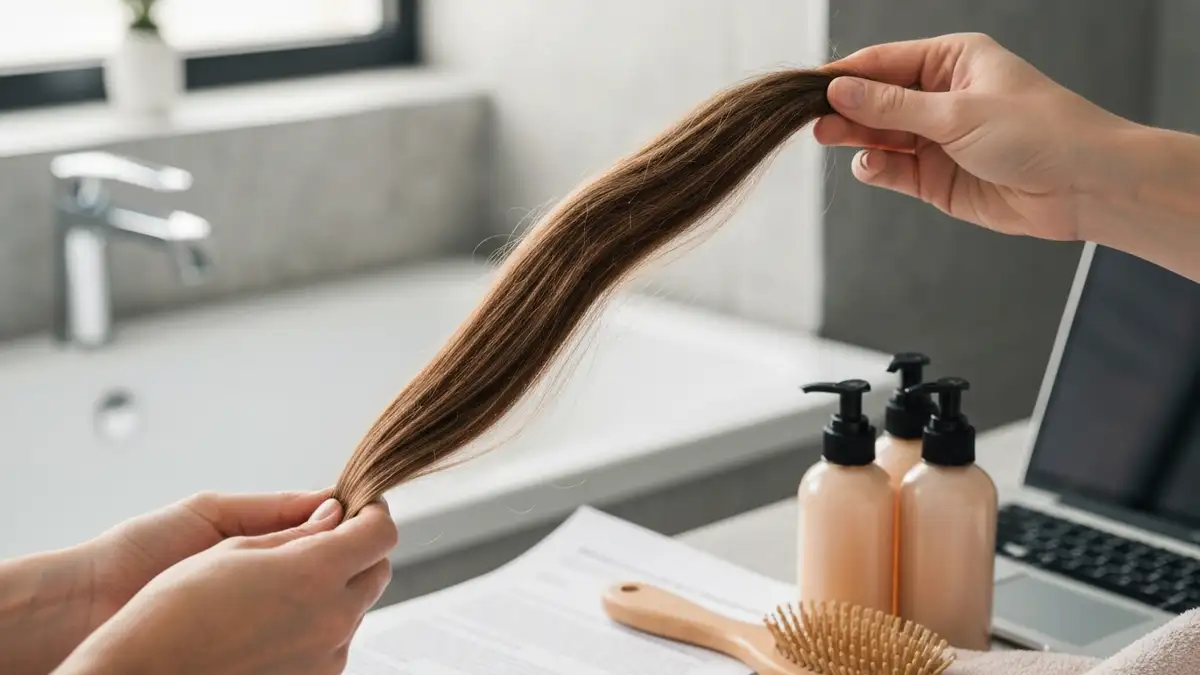 Kobieta z efektem beach waves uzyskanym prostownicą - naturalne luźne fale