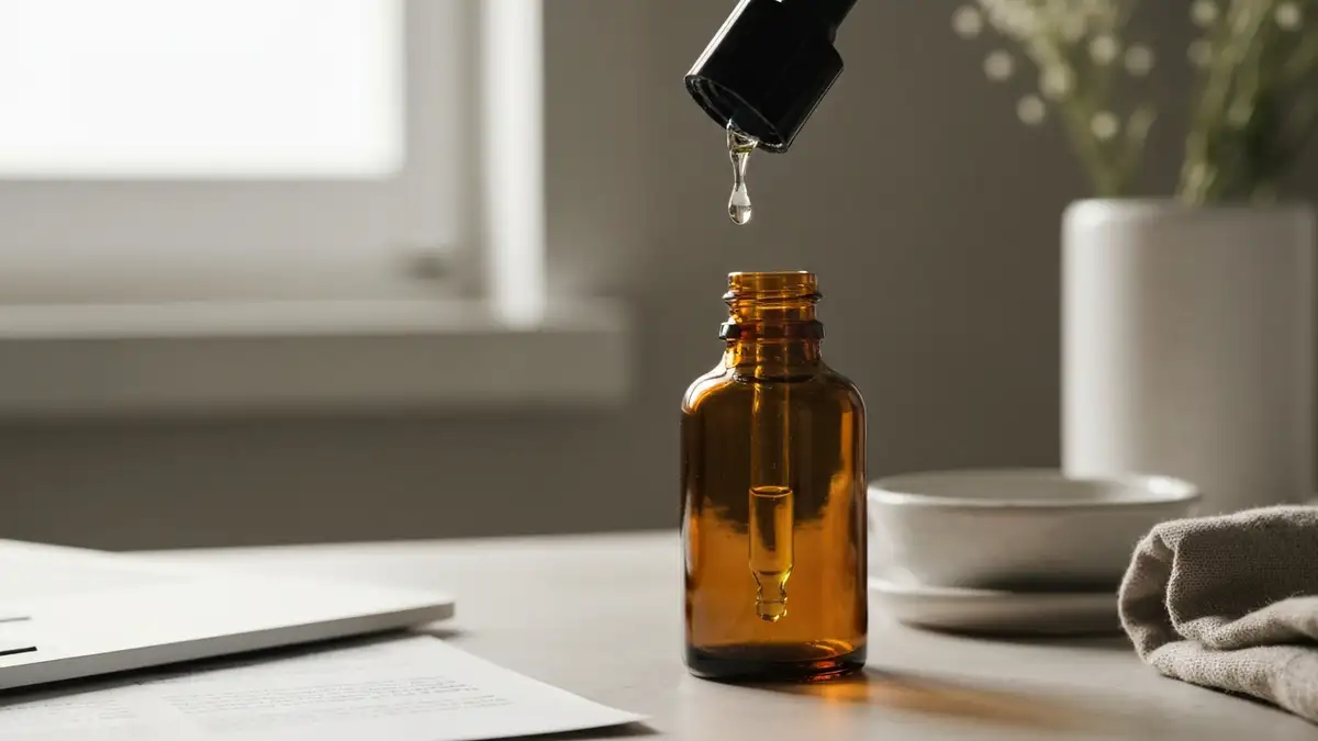 Kobieta w wieku 30 lat wykonująca poranną rutynę pielęgnacyjną anti-aging przy lustrze