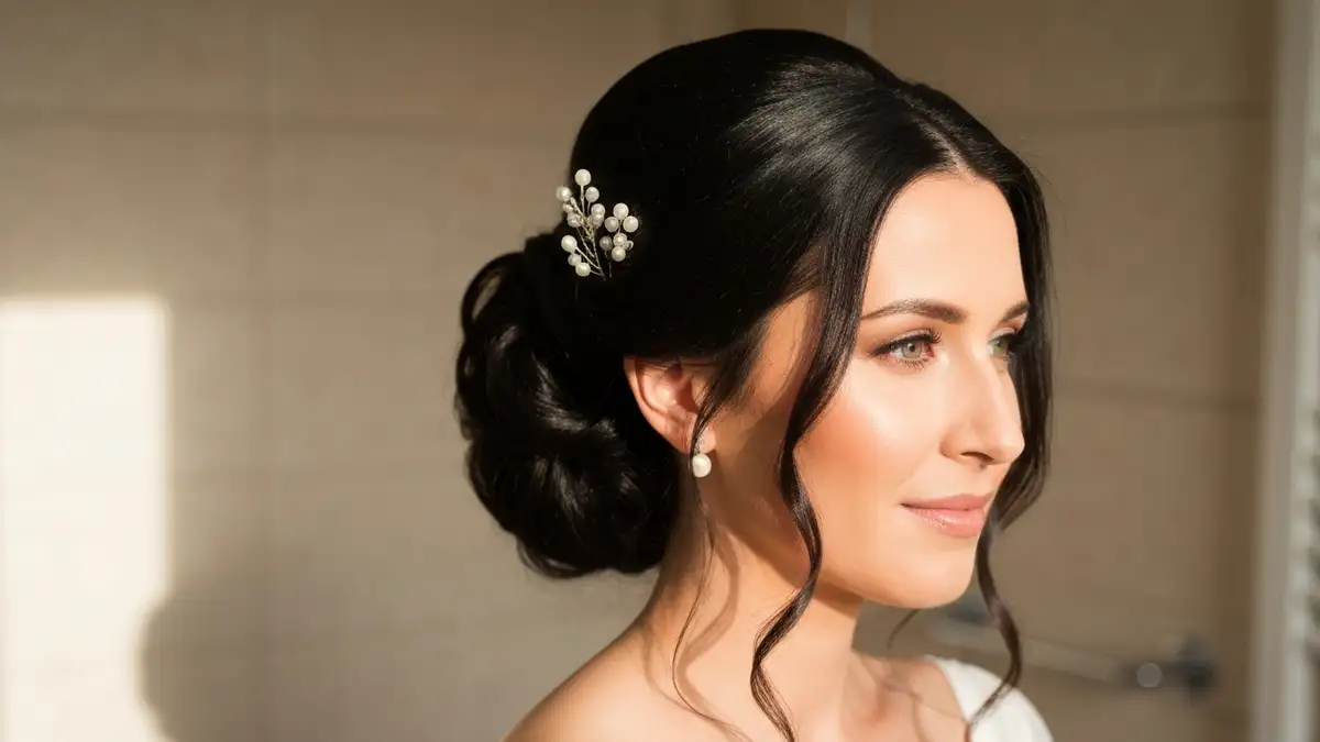 Eleganckie upięcie weselne - klasyczny kok zrobiony w domu krok po kroku