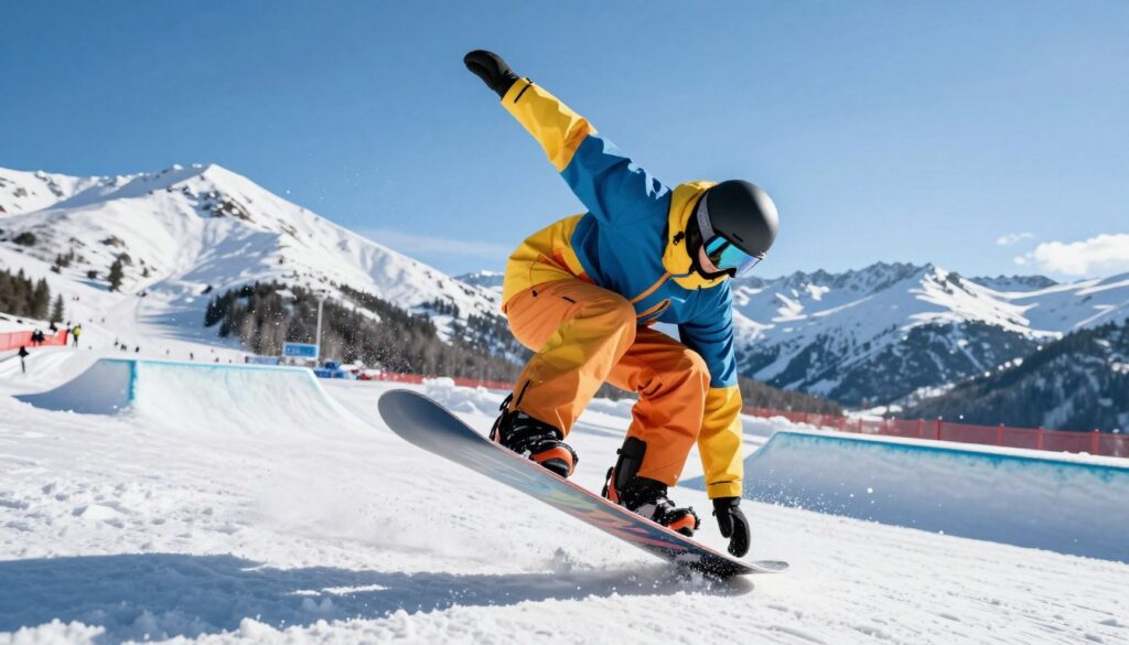 snowboardzista w stroju na stoku