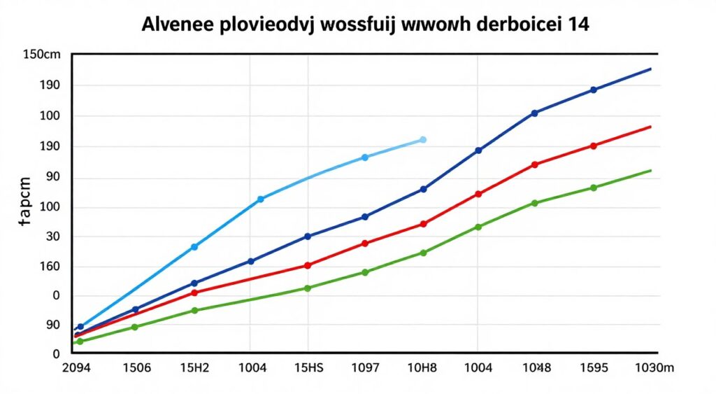 wykres wzrostu dzieci według wieku z zaznaczeniem granicy 150 cm wykres wzrostu dzieci według wieku z zaznaczeniem granicy 150 cm