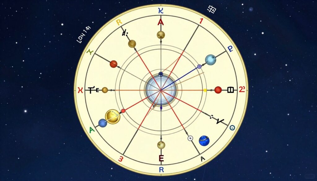 Diagram pokazujący ascendent w horoskopie Diagram pokazujący ascendent w horoskopie